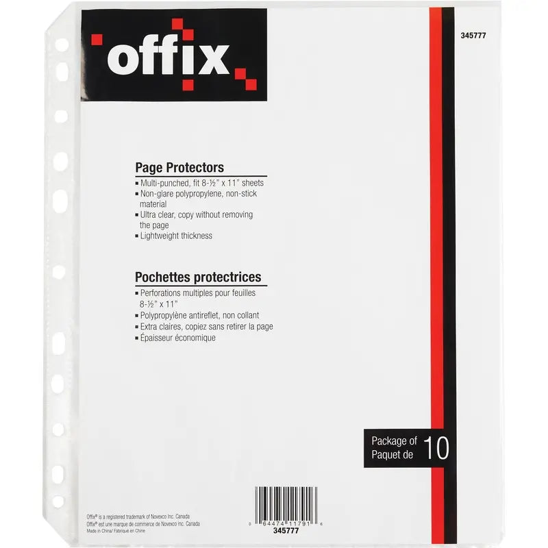 SHEET PROT LTR N-GLR OFX,10/PK