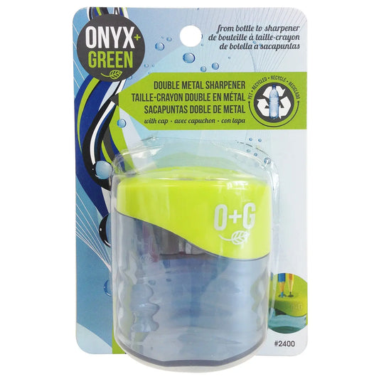 Onyx + Green Double Metal Manual Pencil Sharpener