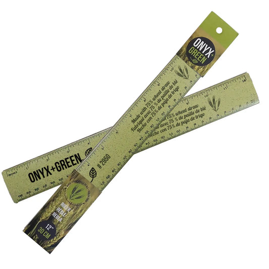 Onyx + Green Wheat Straw Ruler, 12"