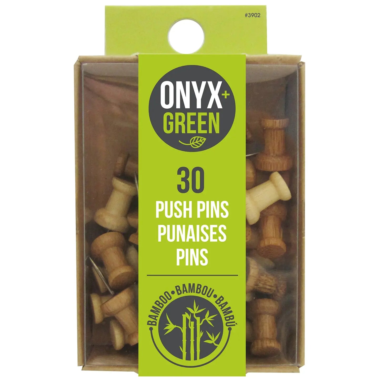 ONYX BAMBOO PUSH PINS