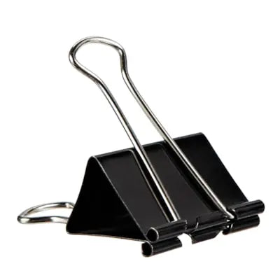 Grand & Toy Heavy-Duty Fold-Back Binder Clips, Black, Large, 1-5/8" Wide, Box of 12