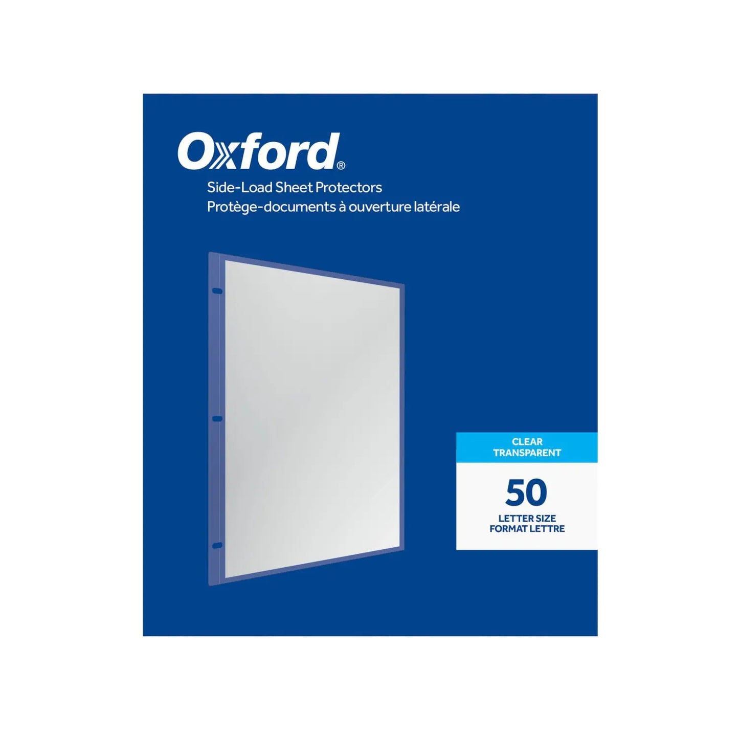 Oxford® Side-Load Sheet Protectors, Clear, Letter Size, Box of 50