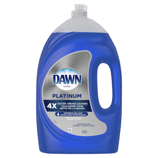 Dawn Ultra Platinum Liquid Dishwashing Detergent, Refreshing Rain Scent, 2.21 L