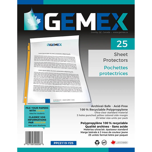 GEMEX SHEET PROTECTOR 25PK YLW