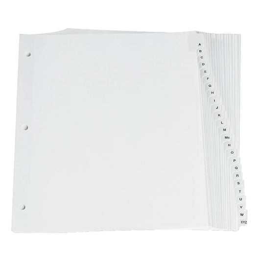 Oxford Alphabetical Tab Dividers, A-Z, White, Letter Size, 25/ST