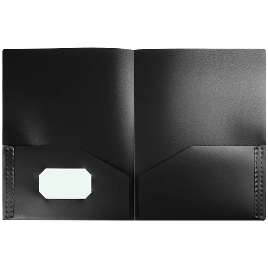 Winnable 2-Pocket Portfolio, Black, Letter Size