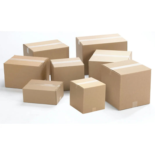 Crownhill Plain Brown Kraft 8"L x 6"W x 4"H Corrugated Shipping Boxes, 25-Pack