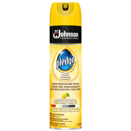 Pledge Furniture Polish, Aerosol, Lemon Scented, 403 g