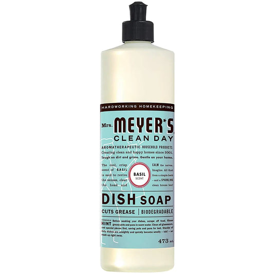 Mrs. Meyer's Clean Day Dish Soap, Basil Scent, 473 mL