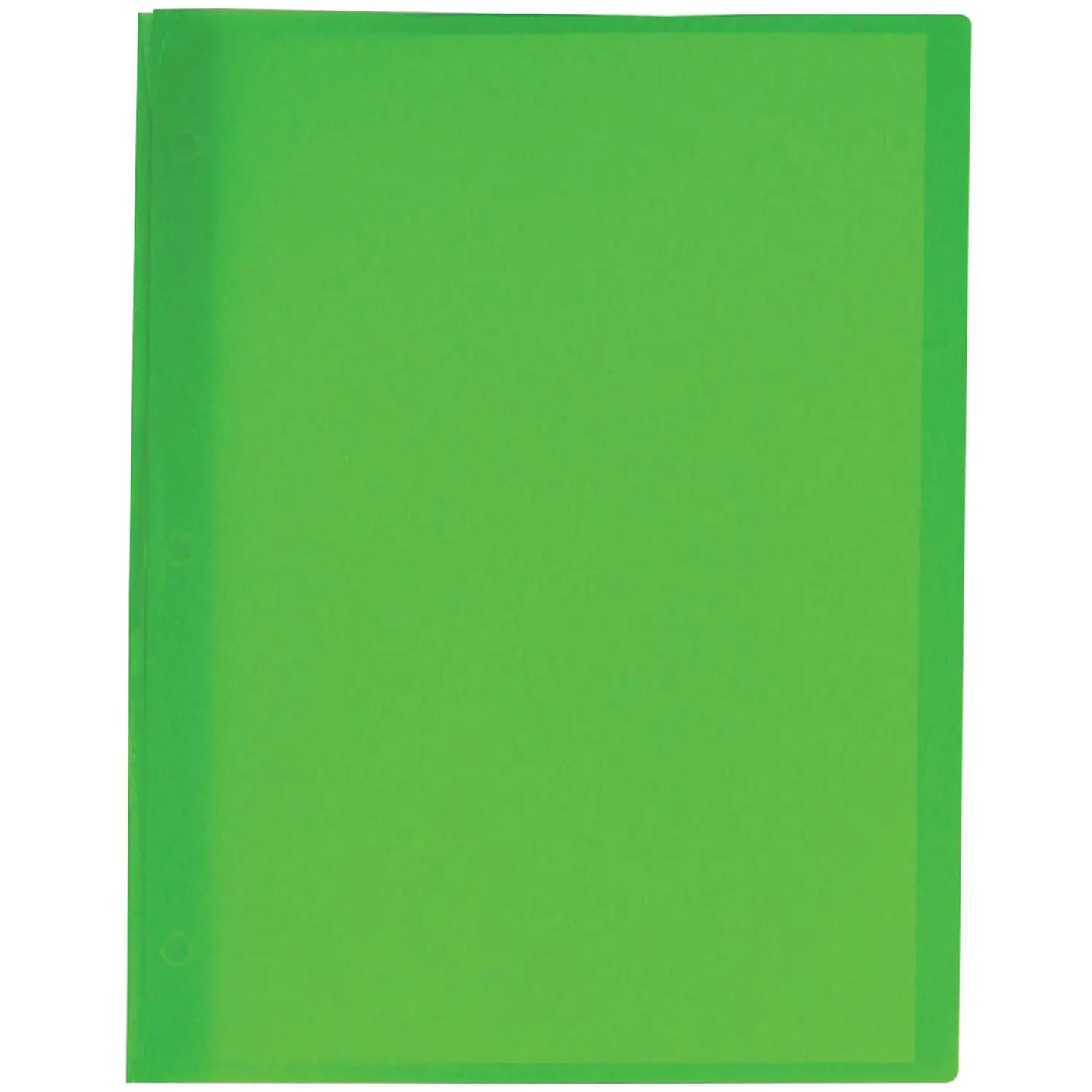 Winnable Translucent Poly Report Cover with 3-Prong Fasteners, Green, Letter Size