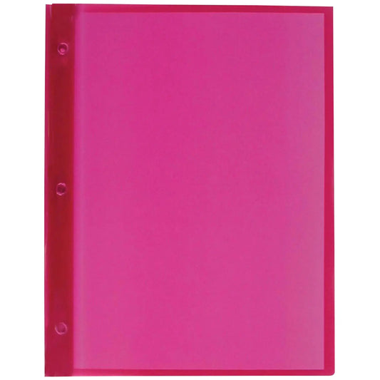 Winnable Translucent Poly Report Cover with 3-Prong Fasteners, Red, Letter Size