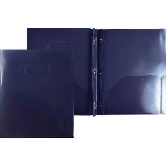 Winnable 2-Pocket Poly Report Cover, Dark Blue, Letter Size