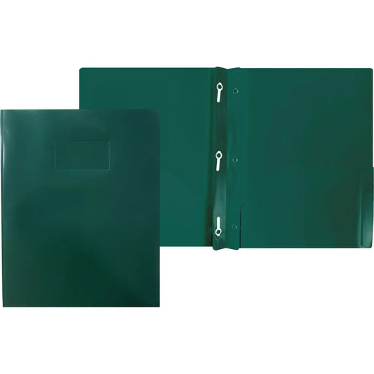 Winnable 2-Pocket Poly Report Cover, Dark Green, Letter Size