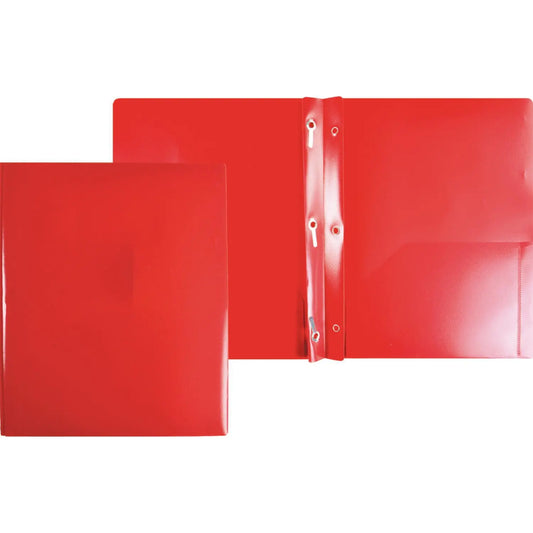 Winnable 2-Pocket Poly Report Cover, Red, Letter Size