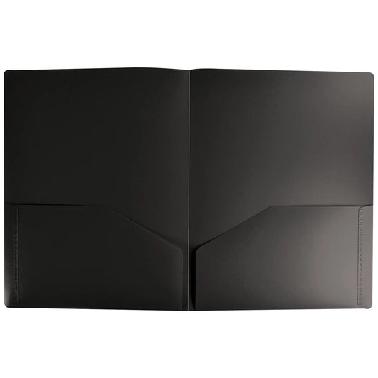 Winnable 2-Pocket Portfolio, Black, Letter Size