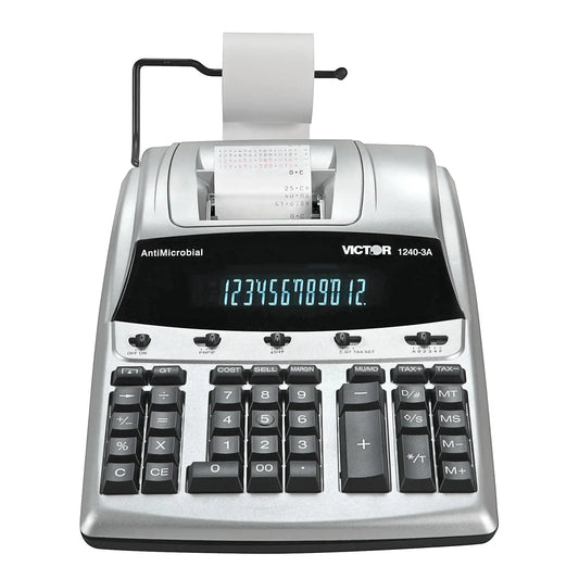 Victor Antimicrobial 12-Digit Heavy-Duty Printing Calculator