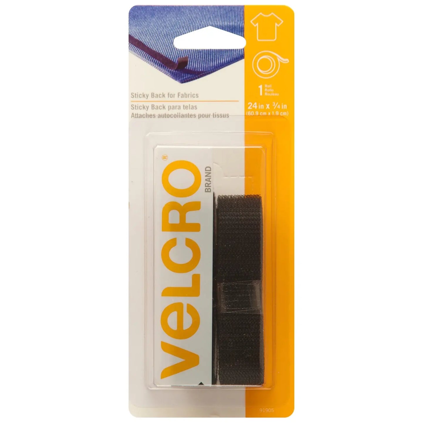 VELCRO FABRICS 24  TAPE BLACK