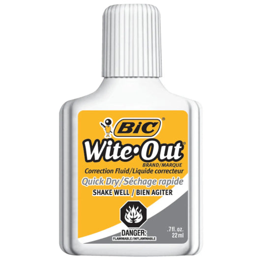 BIC Wite-Out Brand Quick Dry Correction Fluid, White