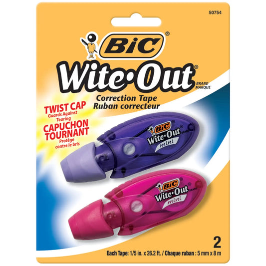 BIC Wite-Out Mini Twist Correction Tape, 2/PK