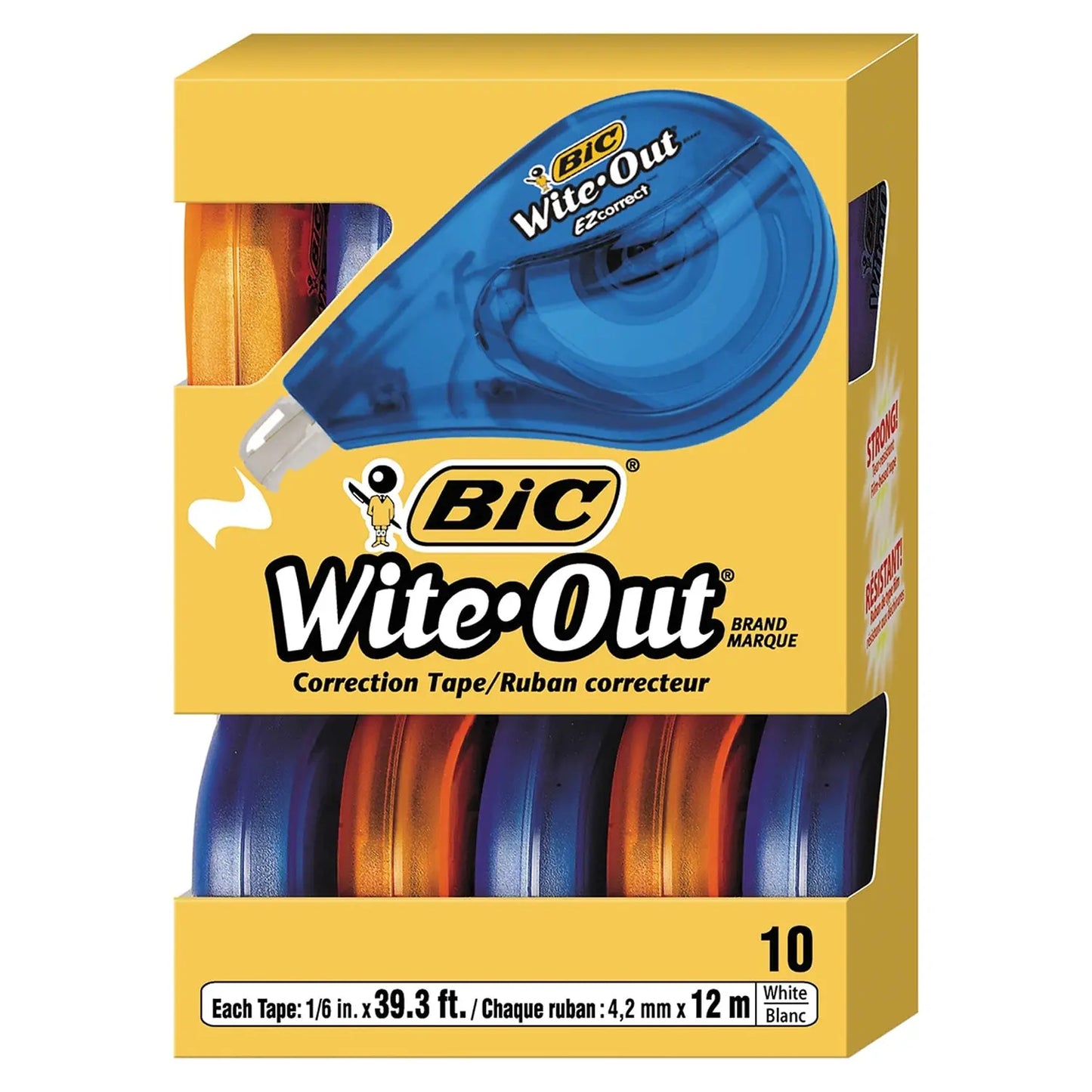 BIC EZ CORRECTION TAPE 10/PK