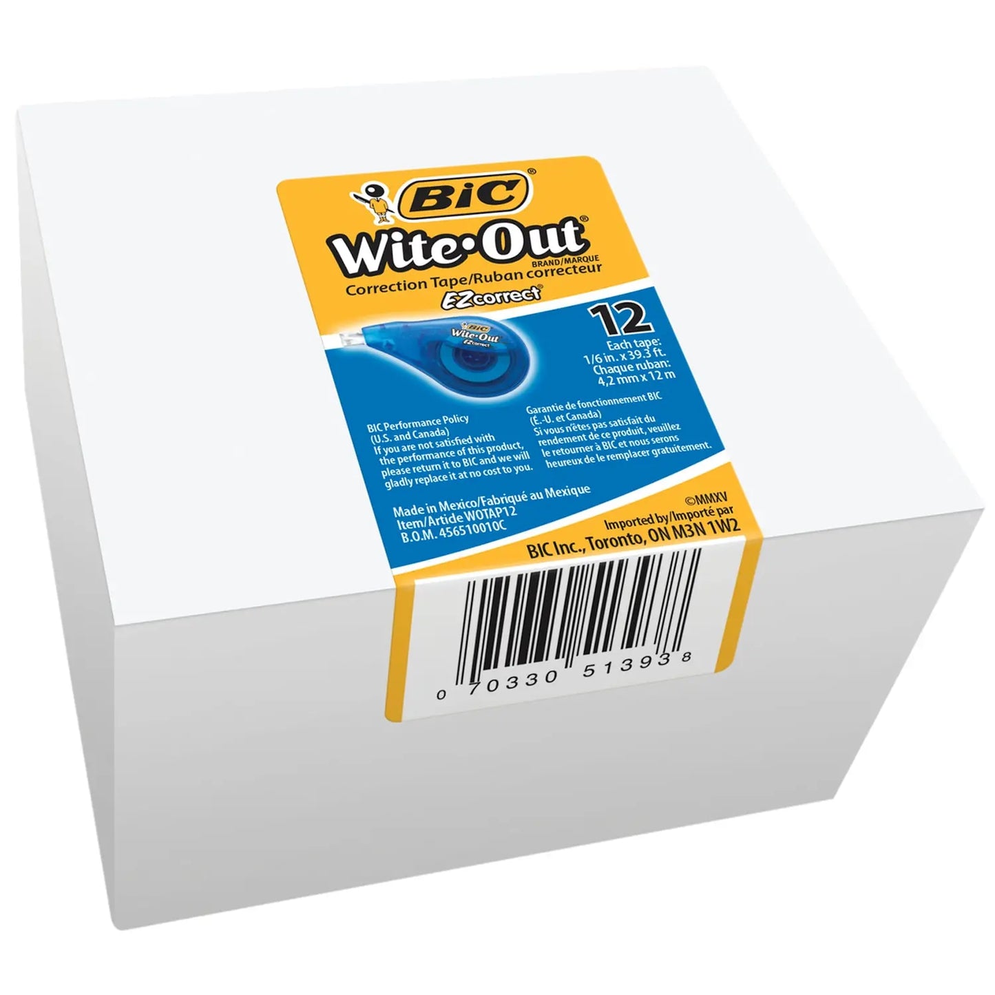 BIC WITE-OUT TAPE 12 PACK