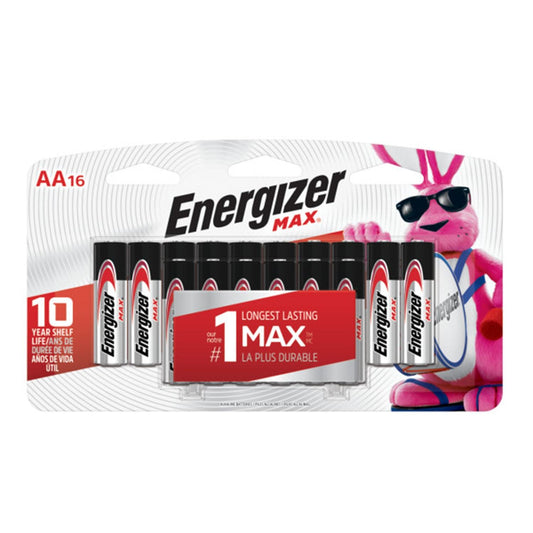 Energizer Max "AA" Alkaline Batteries, 16/PK (E91BPW16)