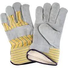 Fitters Gloves, X-Large, Split Cowhide Palm, Cotton Fleece Inner Lining Pair