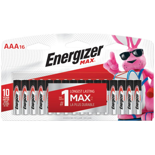 Energizer Max "AAA" Alkaline Batteries, 16/PK (E92BPW16)