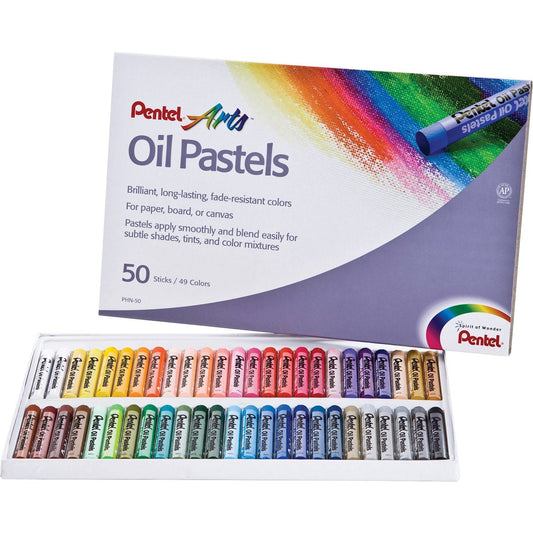 Pentel Arts Oil Pastels, 50/PK