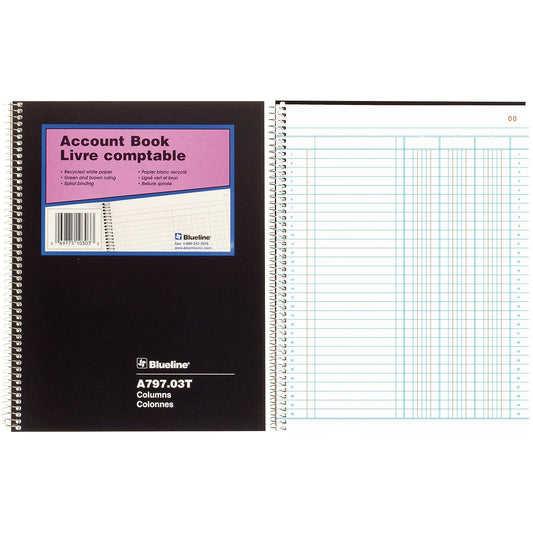 Blueline 3-Column Cash 10 1/4" x 7 7/8" Account Book