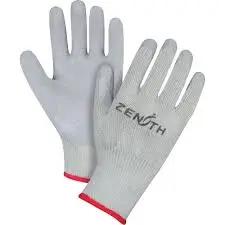 Glove Zenith SAN432 Grey Rubber Palm Comfort Lined 9 Large 10 Gauge Poly/Cotton Shell /Pair