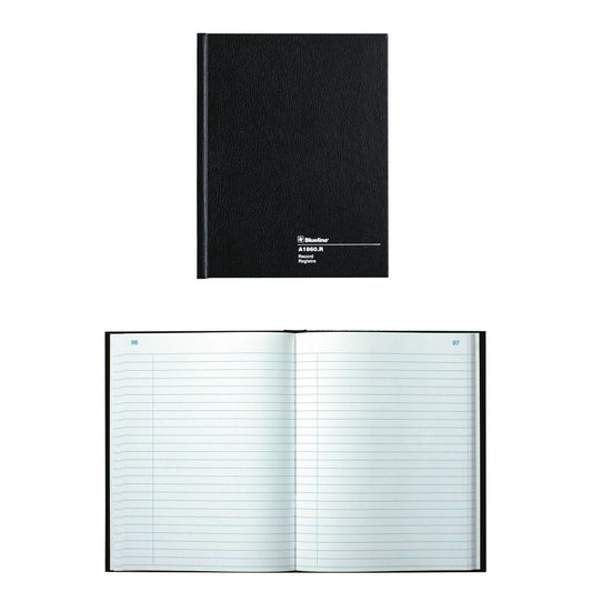 BlueBlueline Perfect Binding Record Book, Black Cover, 9 1/4" x 7 1/4", 192 Pages