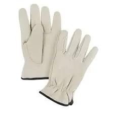 Driver's Gloves, Large, Grain Cowhide Palm, Fleece Inner Lining