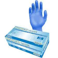 Ronco Medium Blue Vinyl Examination Gloves