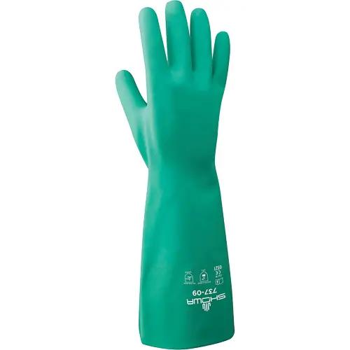 Nitri-Solve Gloves, Heavy-Duty, Size Medium/8, 15" L, Nitrile, 22-mil Pair