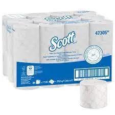 Scott Pro 2-Ply Small Core Standard Roll Bathroom Tissue, White, Roll of 1,100 Sheets, Case of 36