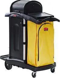 Janitor Cart - High Security w/Yel Bag- Black