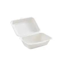 Eco Guardian 7" x 5" x 3" Fibre Hinged Lid Containers - Microwave Safe - Sugarcane Fiber Body - 50 / Pack