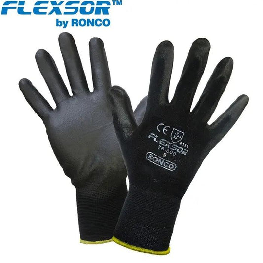 FLEXSOR PU Coated Nylon Black Large 12 x 6