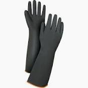 Heavyweight Gloves, Size Large/9, 18" L, Rubber Latex, 30-mil Pair