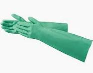 Double Dipped Green Gloves, 10" L, PVC, Cotton Jersey Inner Lining, 70-mil Pair