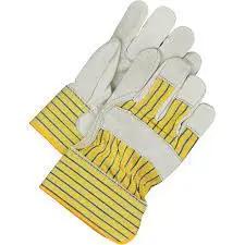 Standard Quality Fitters Gloves, Large, Grain Cowhide Palm Pair