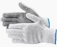 Cotton Canvas Dotted Palm Gloves, 8 oz., Small