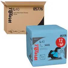 Wypall L40 Disposable Cleaning And Drying Towels (05776), Limited Use Towels, Blue, 12 Packs Per Case, 56 Sheets Per Pack, 672 Sheets Total