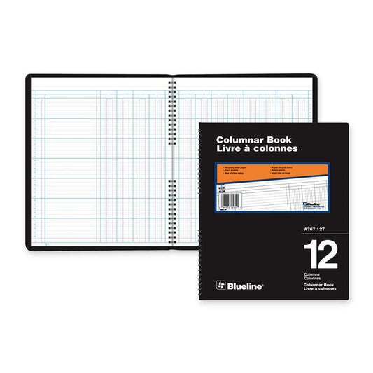 Blueline 767 Series Double Format Columnar Book - 80 Sheet(s)- 12 Column