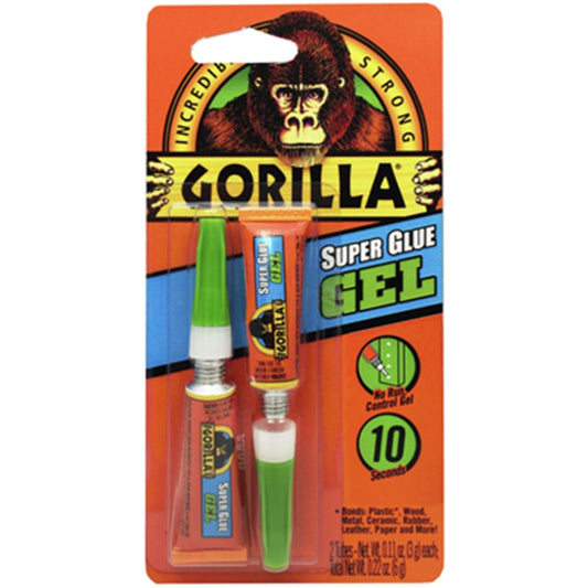 Gorilla Super Glue, Gel, 3 g, 2/PK