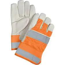 Premium Quality High Visibility Fitters Gloves, Large, Grain Cowhide Palm, Thinsulate Inner Lining Pair