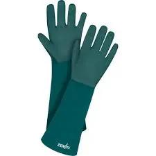 Double Dipped Green Gloves, 18" L, PVC, Cotton Jersey Inner Lining, 70-mil Pair