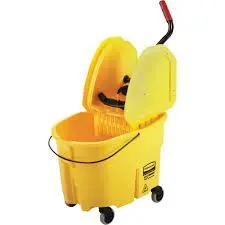 WaveBrake Mop Bucket & Wringer Combo Pack, Down Press, 8.75 US Gal.(35 Quart), Yellow Each