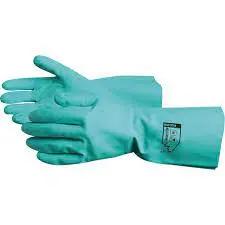 Chemstop Chemical Resistant Gloves, Size 11, 12" L, Nitrile, Flock-Lined Inner Lining, 15-mil Pair